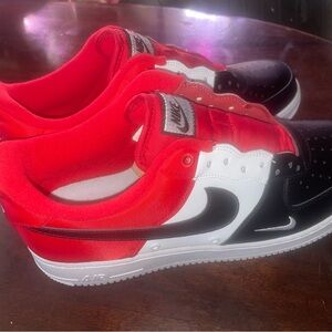 Nike Air Force 1s Black Red
